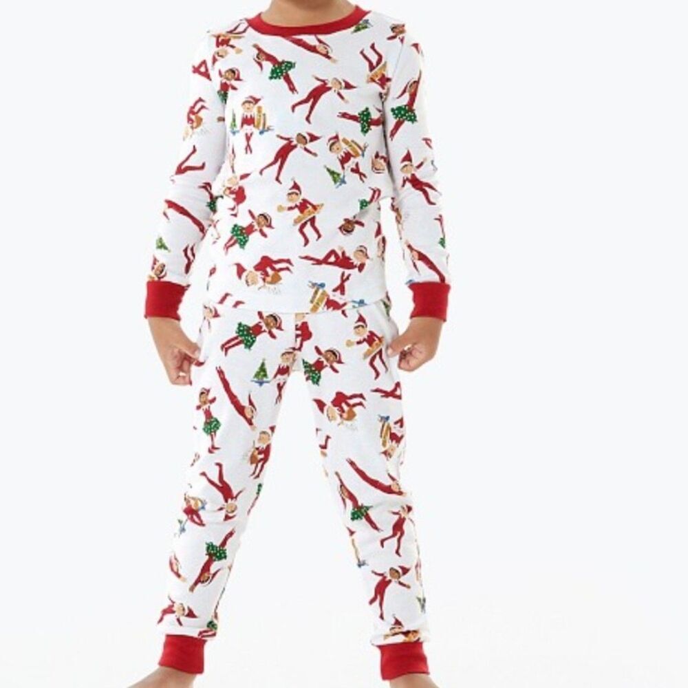Pottery Barn Elf on the Shelf Kids Pajama Christmas Set Sz 8